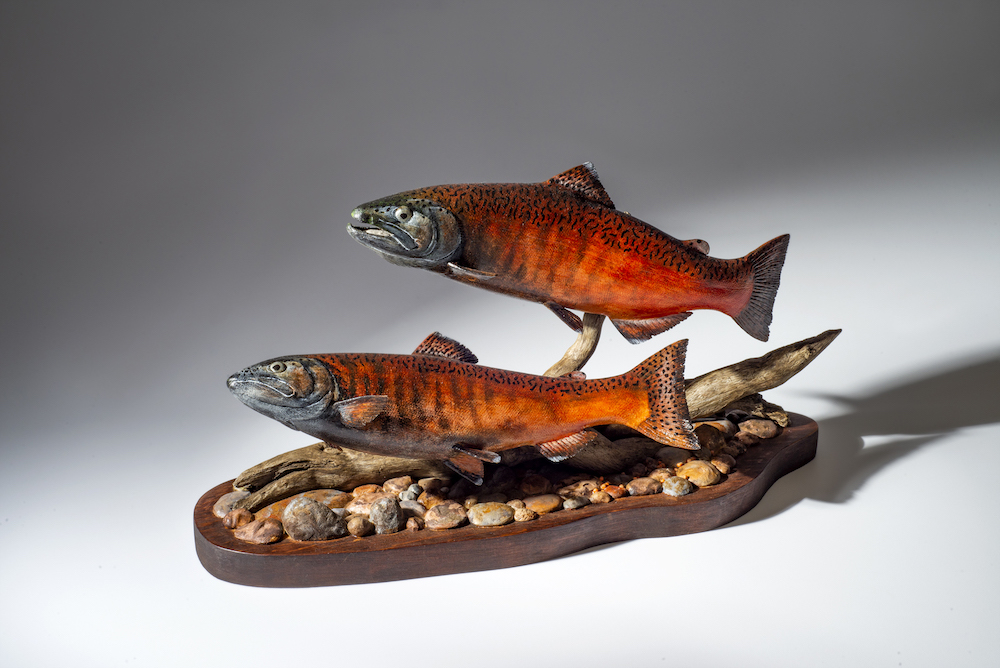 salmon woodcarving