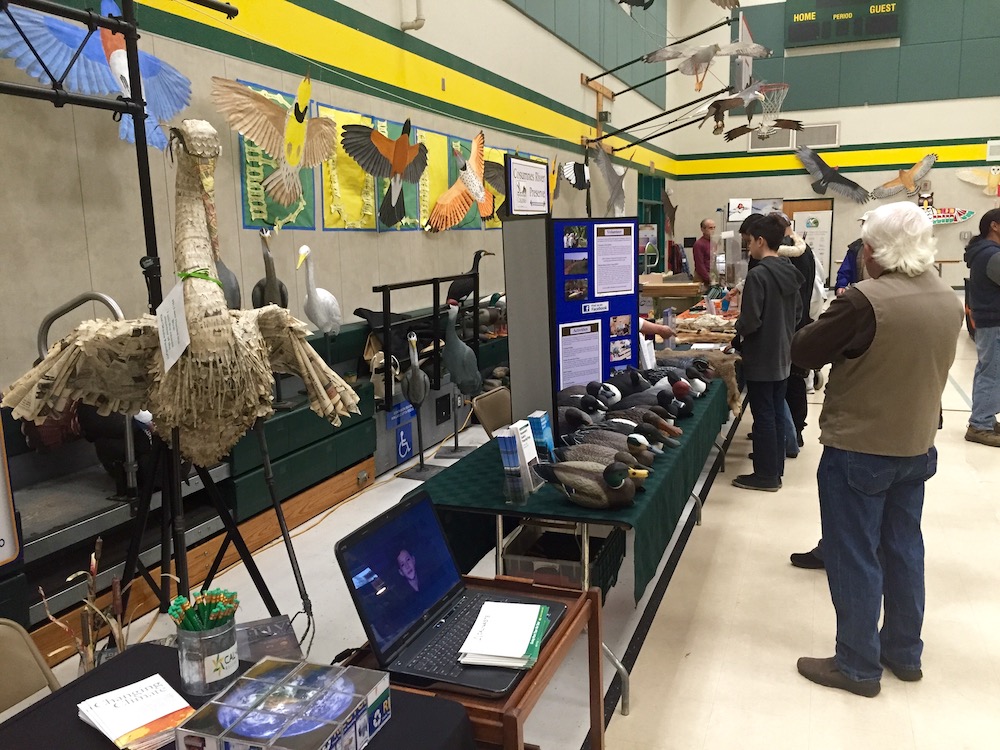 people viewing exhibits at bird festival