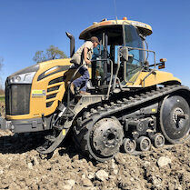 tractor doing field work for salmon study