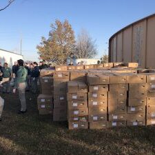 food drive outside church